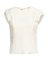 Rochas Woman Top Ivory Size 6 Acetate, Silk In White