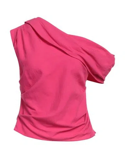 Rochas Woman Top Magenta Size 6 Viscose, Linen