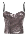 Rochas Woman Top Purple Size 6 Polyester, Polyamide In Purple