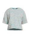 Rochas Woman Top Sky Blue Size 4 Polyester In Green