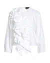 Rochas Woman Top White Size 4 Cotton In Black