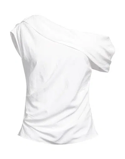 Rochas Woman Top White Size 6 Viscose, Linen