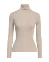 Rochas Woman Turtleneck Beige Size M Virgin Wool In Neutral