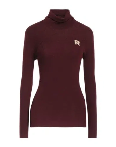 Rochas Woman Turtleneck Burgundy Size L Virgin Wool In Red