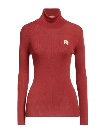 Rochas Woman Turtleneck Rust Size L Virgin Wool In Red
