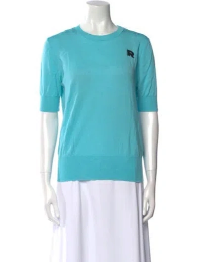 Pre-owned Rochas Wool Crew Neck Sweater In Blue