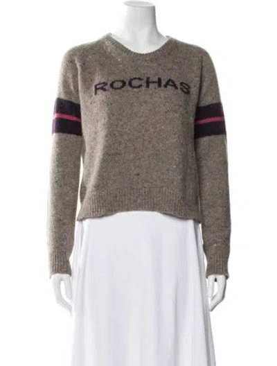 Pre-owned Rochas Wool Crew Neck Sweater In Multi