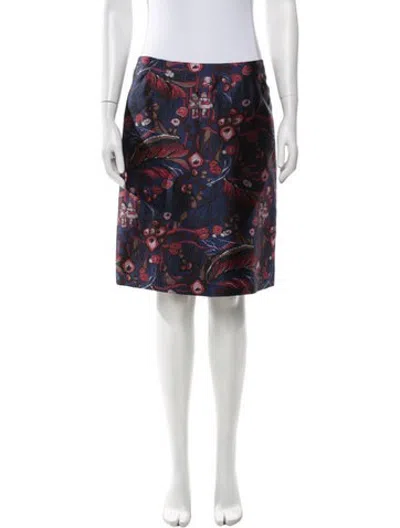 Pre-owned Rochas Wool Knee-length Skirt In Blue
