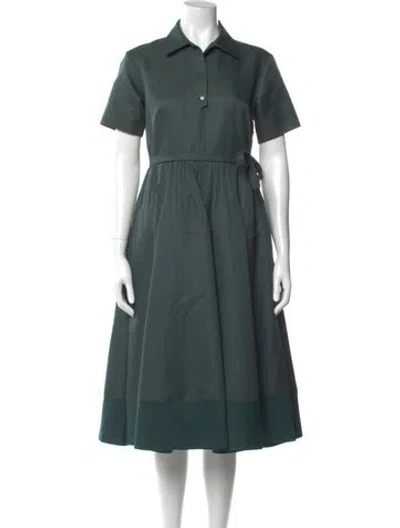 Pre-owned Rochas Wool Midi Length Dress In Green