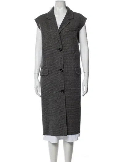 Pre-owned Rochas Wool Plaid Print Vest In Black