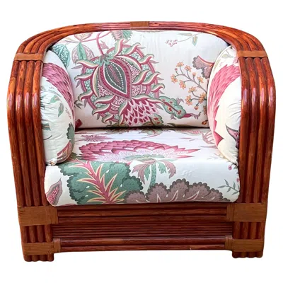 Pre-owned Roche Bobois Bamboo And Rattan Armchair By Maugrion For  - France - 1980s In Brown