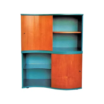 Pre-owned Roche Bobois Bookshelf By Sormani For  Green Lacquer And Stained Cherrywood, 1990