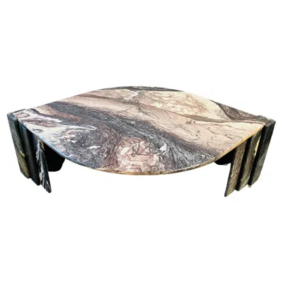 Pre-owned Roche Bobois Cipollino Marble Coffee Table "eye" By , Italy, 1970s In Gray