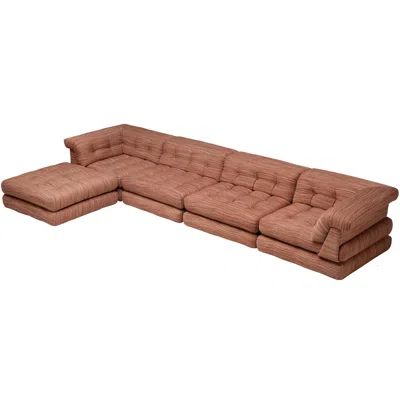 Pre-owned Roche Bobois Large-scaled Hans Hopfer For  Modular 'mah Jong' Sofa In Wool In Brown