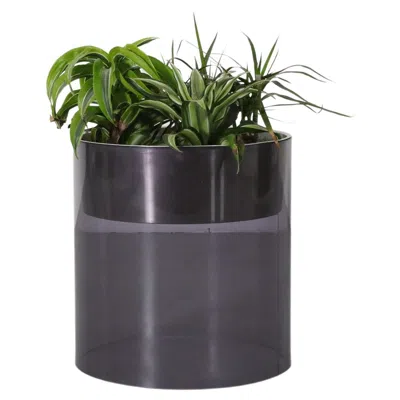 Pre-owned Roche Bobois Michel Dumas 1970s Smoked Plexiglass Planter For , Aluminum In Black