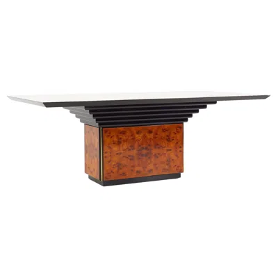 Pre-owned Roche Bobois Mid Century Burlwood Dining Table In Brown