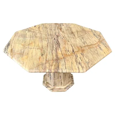 Pre-owned Roche Bobois Mid-century Octagonal Marble Dining Table Italy 1980 In Sand