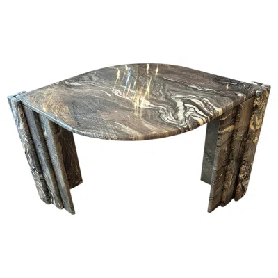 Pre-owned Roche Bobois Sculptural & Striking �eye� Marble End Table Attributed To  In Gray