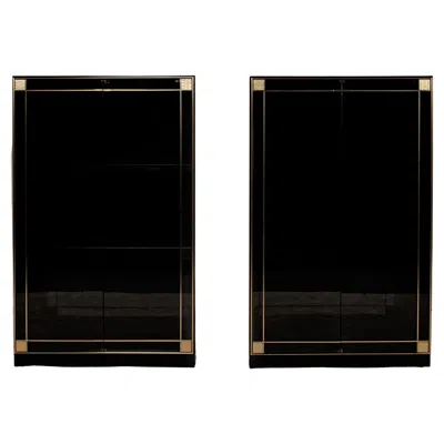 Pre-owned Roche Bobois Showcases By Pierre Cardin For , 1980s, Set Of 2 In Brown