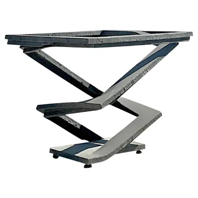 Pre-owned Roche Bobois Vintage Contemporary �fleur De Fer� Steel Dining Table Pedestal After Roche Bobo In Black