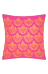 Rochelle Porter Lotus Cotton Accent Pillow In Orange/magenta