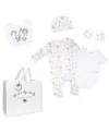 Rock-a-bye Baby Boutique Baby Boys Or Baby Girls Layette Gift Bag Set In Rainbows And Balloons