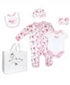 Rock-a-bye Baby Boutique Baby Girls Layette Gift Bag Set In Soft Floral