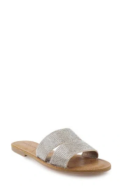 Rock & Candy Rock And Candy Double Cutout Crystal Slide Sandal