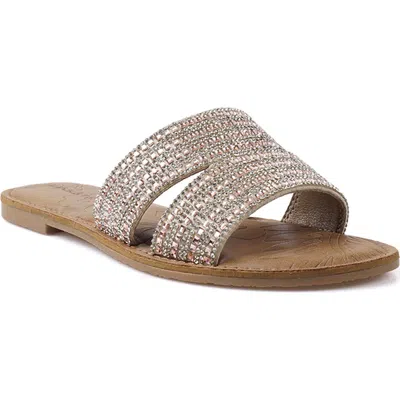 Rock & Candy Rock And Candy Double Cutout Crystal Slide Sandal