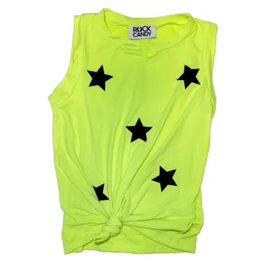 Rock & Candy Girl's Yellow Black Star In Green