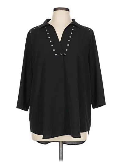 Pre-owned Rock&republic 3/4 Sleeve Blouse In Black