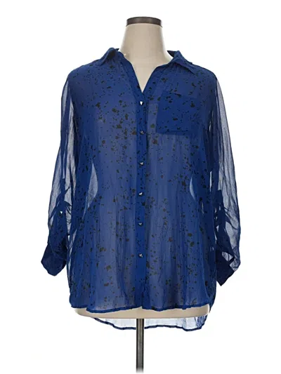 Pre-owned Rock&republic 3/4 Sleeve Blouse In Blue