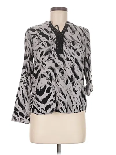 Pre-owned Rock&republic 3/4 Sleeve Blouse In Silver