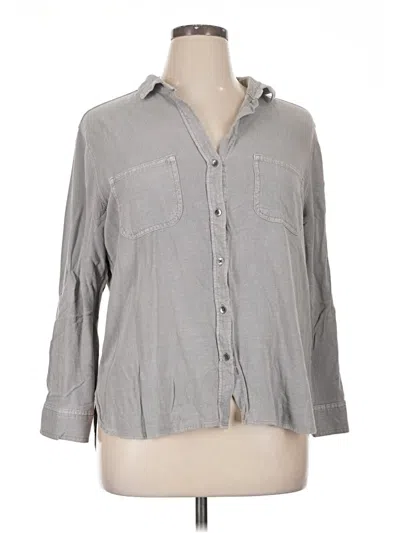 Pre-owned Rock&republic 3/4 Sleeve Button Down Shirt In Gray