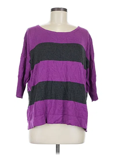Pre-owned Rock&republic 3/4 Sleeve Top Purple Boatneck Tops