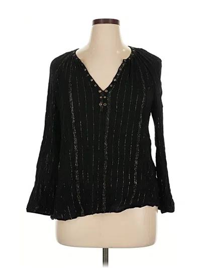 Pre-owned Rock&republic Long Sleeve Blouse In Black