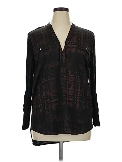 Pre-owned Rock&republic Long Sleeve Blouse In Black