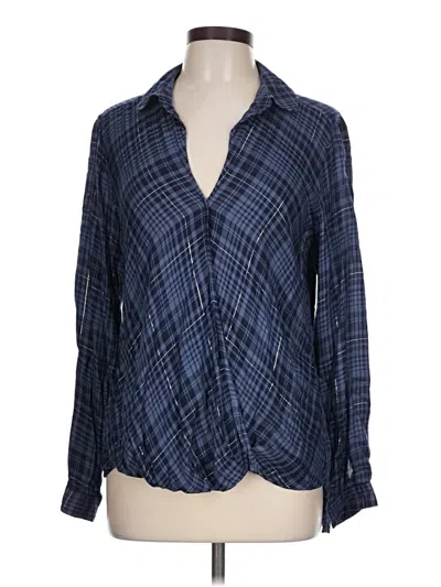 Pre-owned Rock&republic Long Sleeve Blouse In Blue