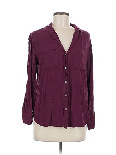 Pre-owned Rock&republic Long Sleeve Blouse In Burgundy