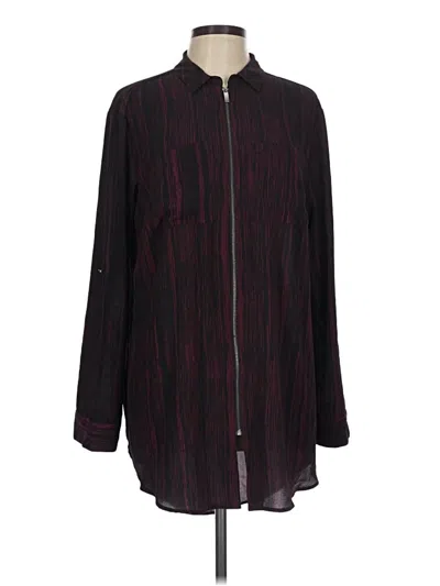 Pre-owned Rock&republic Long Sleeve Blouse In Burgundy