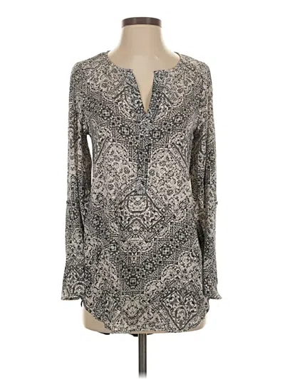 Pre-owned Rock&republic Long Sleeve Blouse In Gray