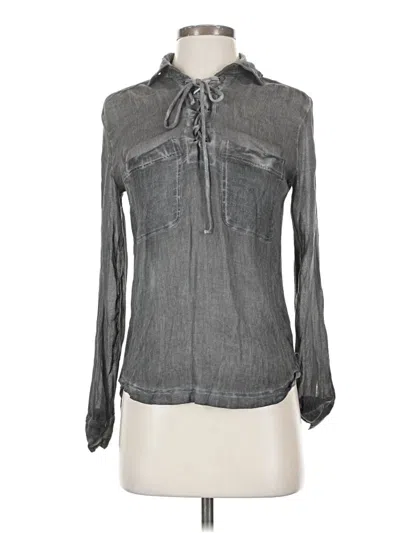 Pre-owned Rock&republic Long Sleeve Blouse In Gray