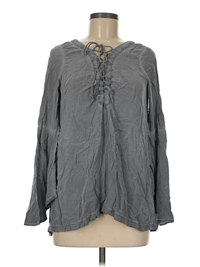 Pre-owned Rock&republic Long Sleeve Blouse In Gray