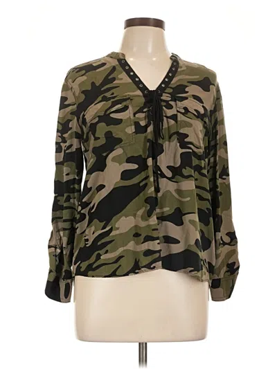 Pre-owned Rock&republic Long Sleeve Blouse In Green