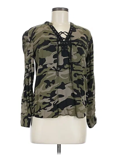 Pre-owned Rock&republic Long Sleeve Blouse In Green