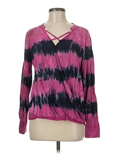 Pre-owned Rock&republic Long Sleeve Blouse In Pink