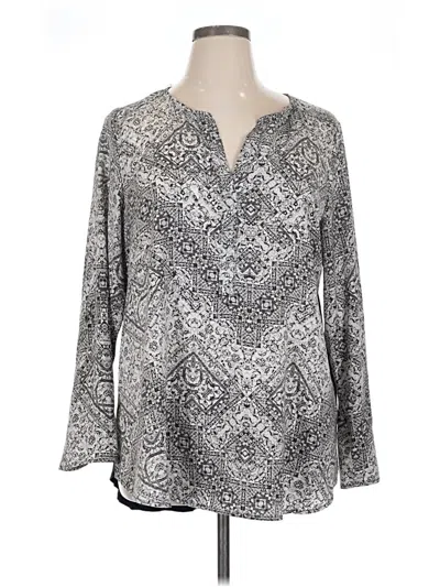 Pre-owned Rock&republic Long Sleeve Blouse In Silver
