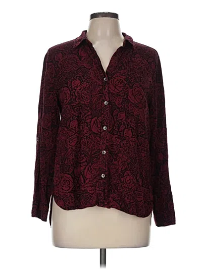 Pre-owned Rock&republic Long Sleeve Button Down Shirt In Burgundy