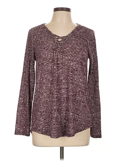 Pre-owned Rock&republic Long Sleeve Henley Shirt In Burgundy