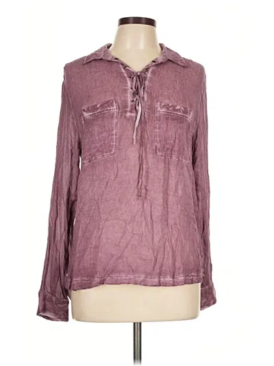 Pre-owned Rock&republic Long Sleeve Henley Shirt In Purple